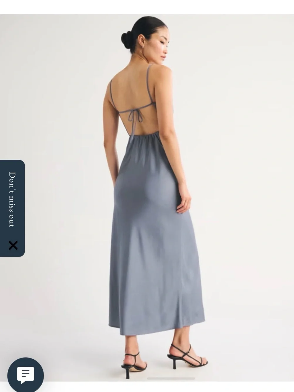 Abercrombie & Fitch Satin Slate Blue Maxi Dress New.  Small